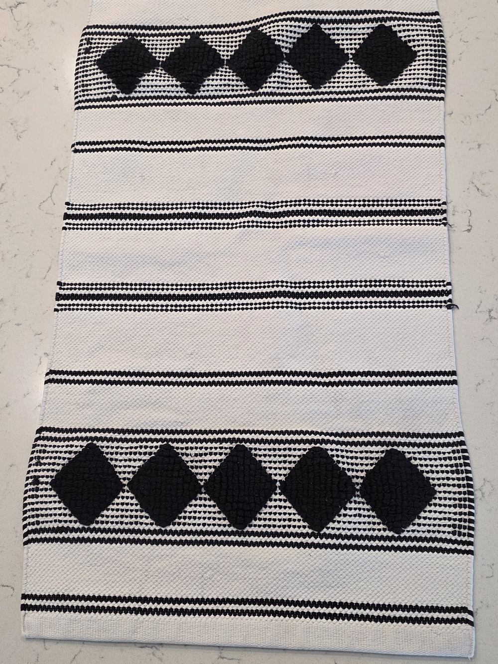 Black & White Diamond Stripe Rug By Caravan